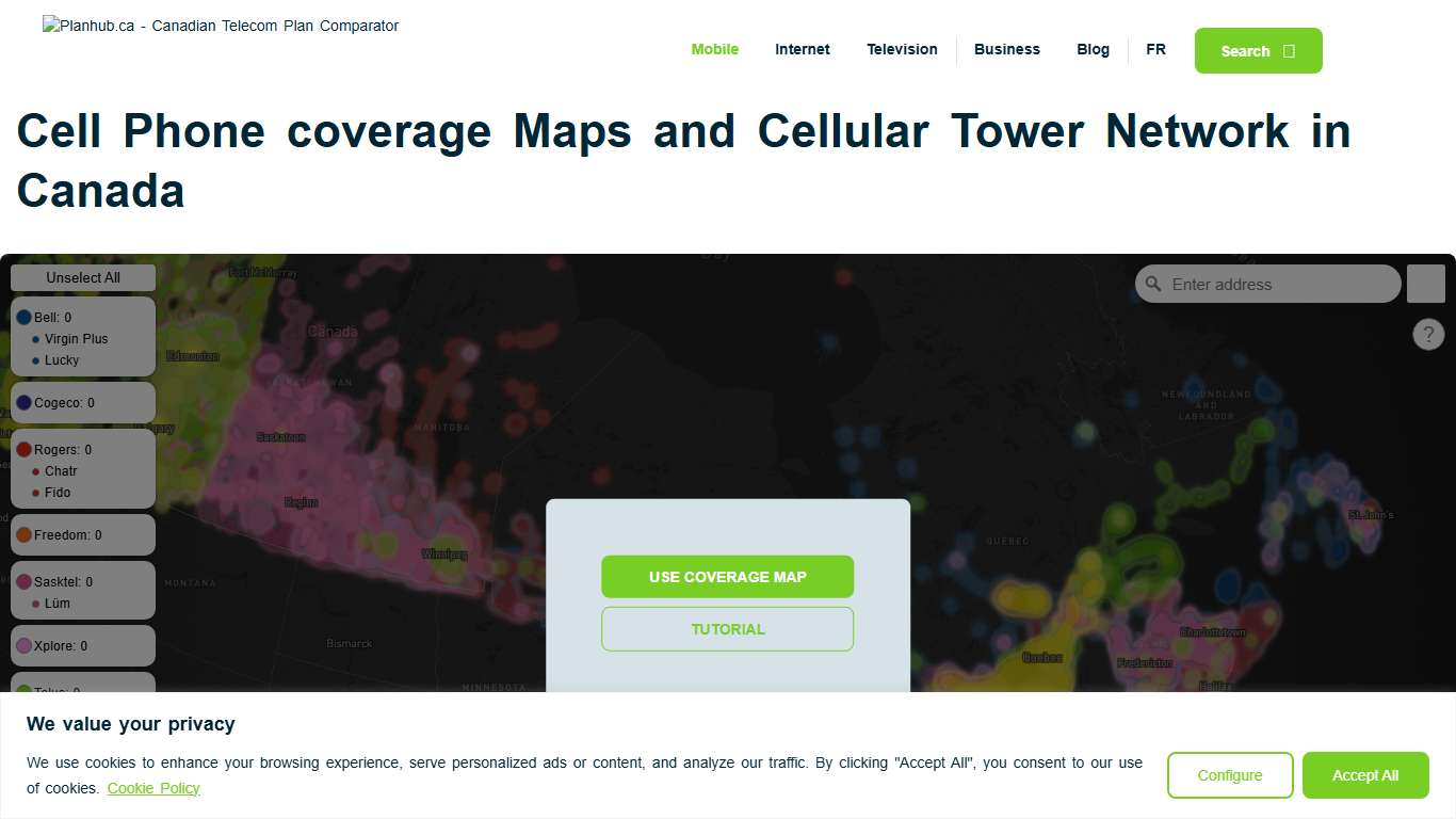 Canadian Cellular Network and Tower Maps in 2026